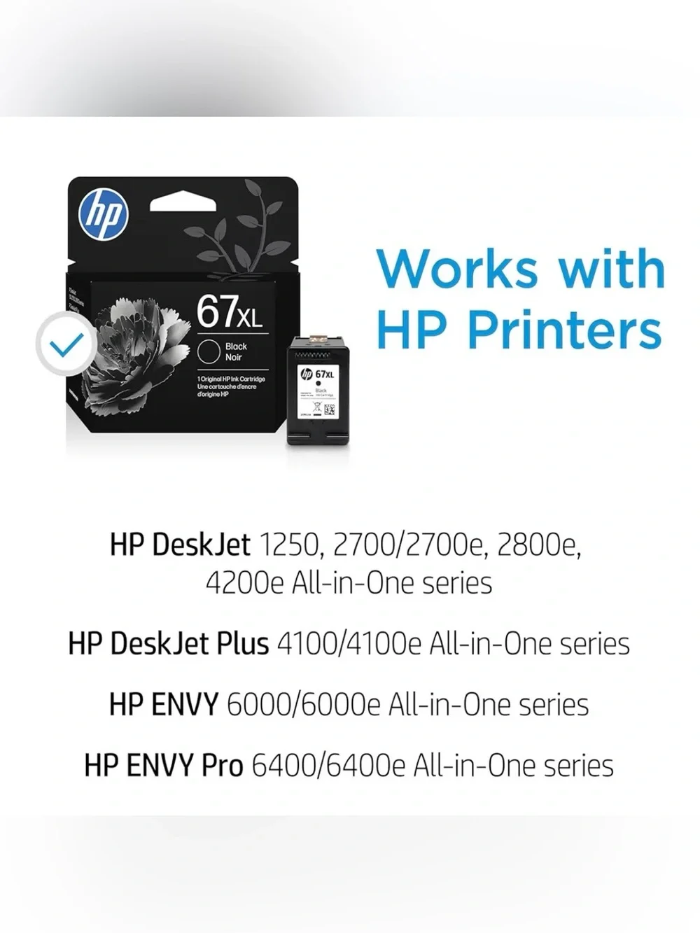 HP 67XL Black Ink High Yield DeskJet & HP ENVY Compatible EXP: 3/28